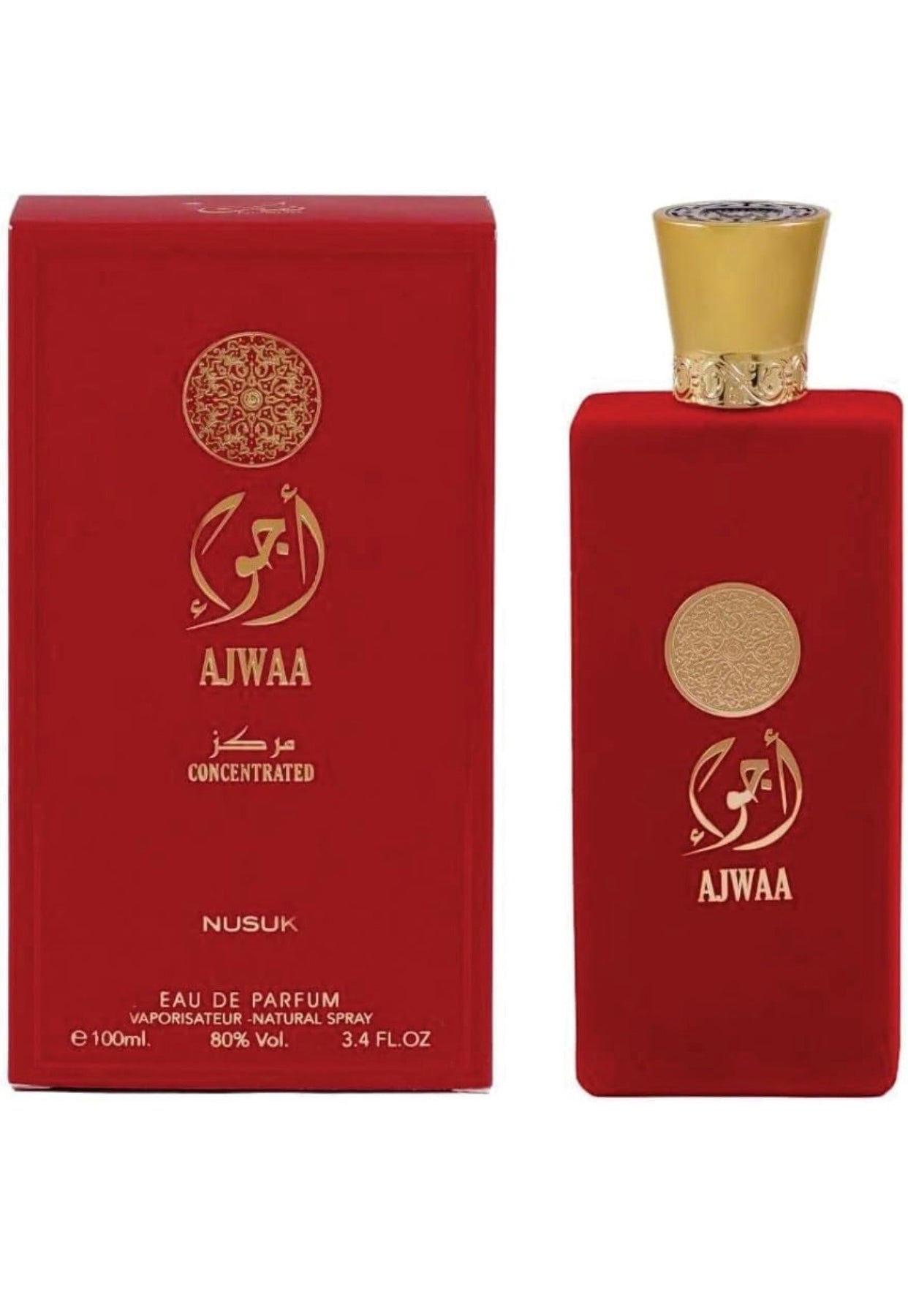Ajwaa Murakaz Concentrated Red Nusuk | Ajwa Edp Eau de Parfum for Men and Women 100ml| Sandalwood, Bergamot and Cedar Fragrance