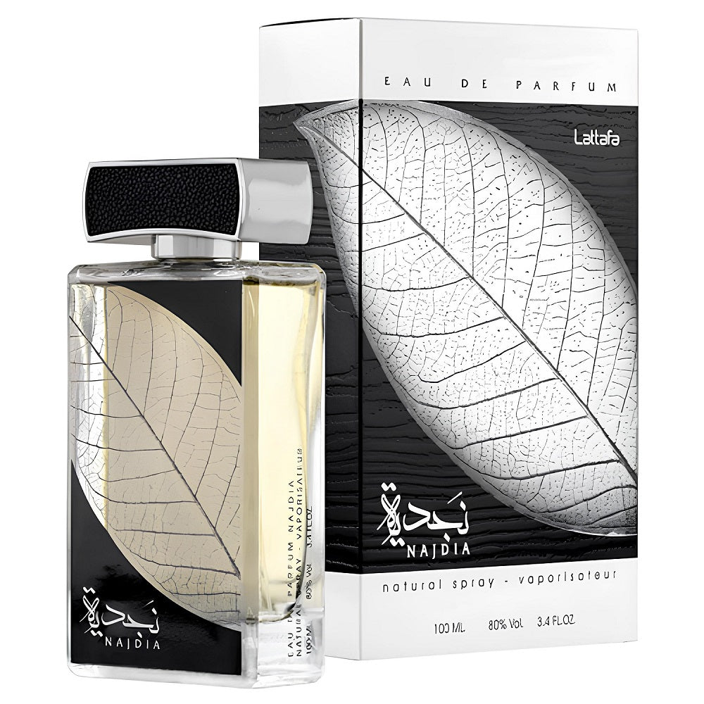Najdia Silver by Lattafa Perfumes 100ml EDP Arabian Fresh Citrus Musky Perfume Spray