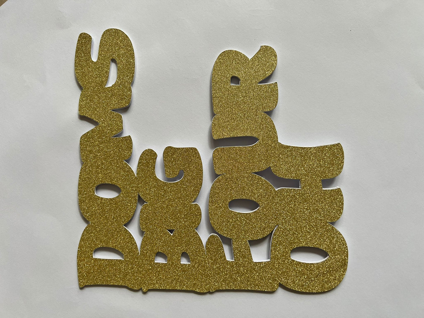 Glitter Cardstock Cake Topper | Custom Name & Age Decoration | Personalized Message Party Topper with Wooden Stick