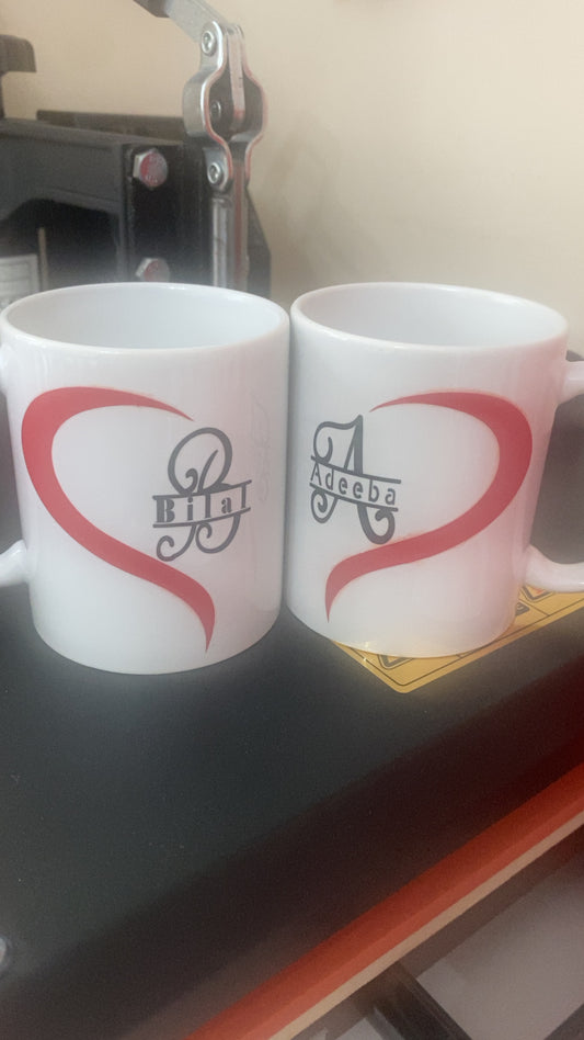 Personalised set of 2 mugs