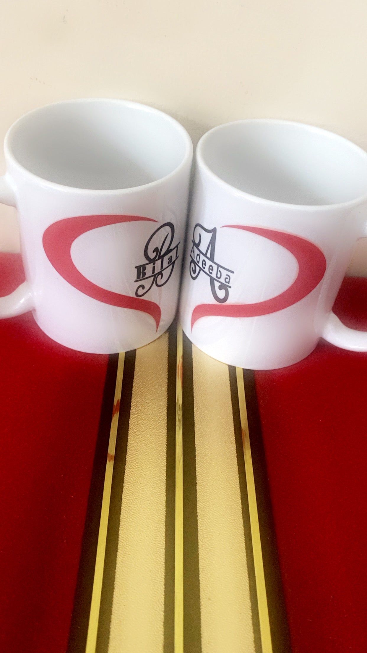 Personalised set of 2 mugs