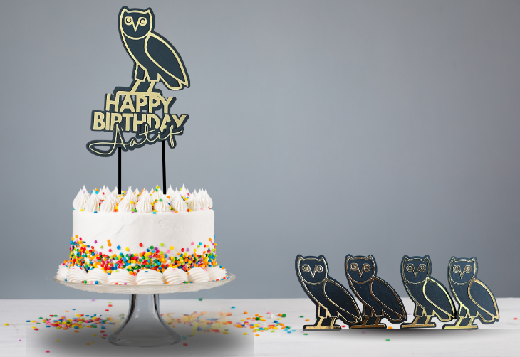 Elegant Personalized Cake Topper | Custom Name, Age, or Message | Glossy Finish Party Decoration
