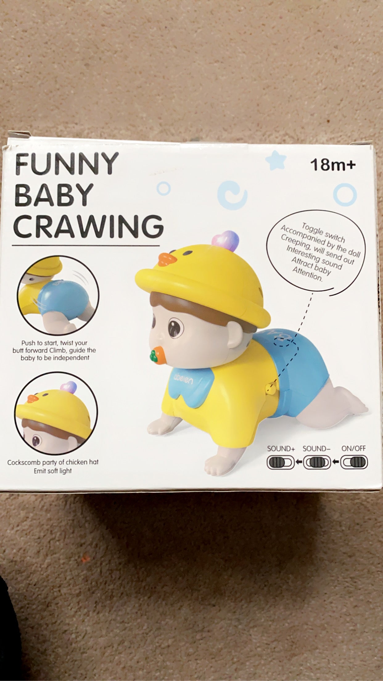 Crawling Snails Baby Toy Music and Light,Walking Sensory Toys Interaction with Automatic Sensing to Avoid Obstacles Toy Gifts for Babies Kids Toddler