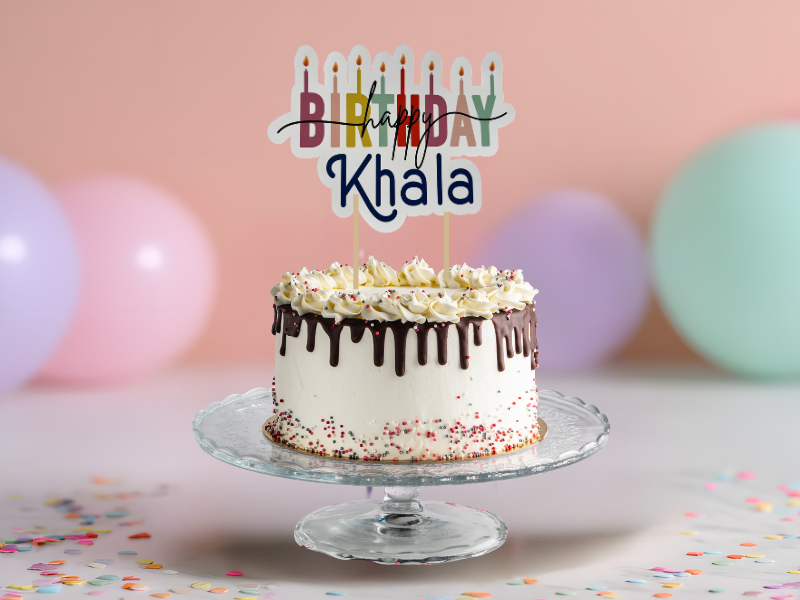 Custom Glossy Cardstock Cake Topper | Personalized Name, Age, or Message | Elegant Party Decor