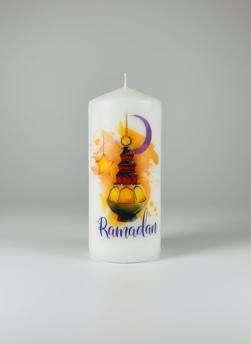 Ramadan candle gift wrapped