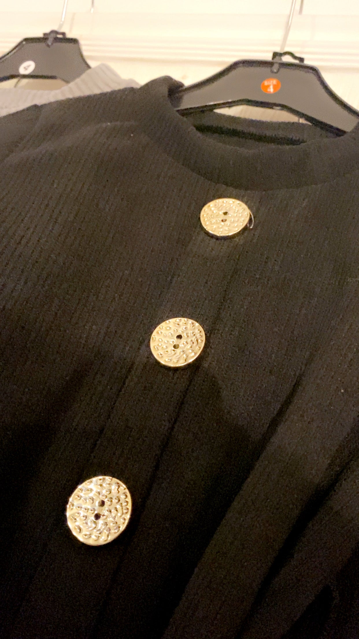 Girls 2pc Set Warm Winter Coord with Gold Buttons and Ribbed Texture velvet 3-14 years