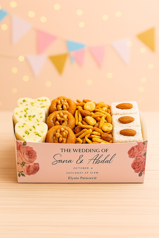 Custom Name Wedding & Anniversary Serving Trays – Personalized Paper Food & Snack Trays (Pack of 20)