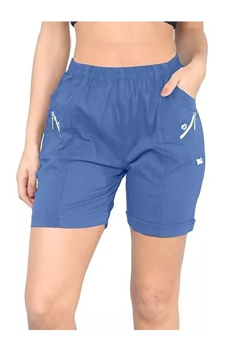 Ladies' Stretchy Capri Shorts – Comfy Summer Short Pants in Cherry Berry – Sizes 8-24 Womenswear