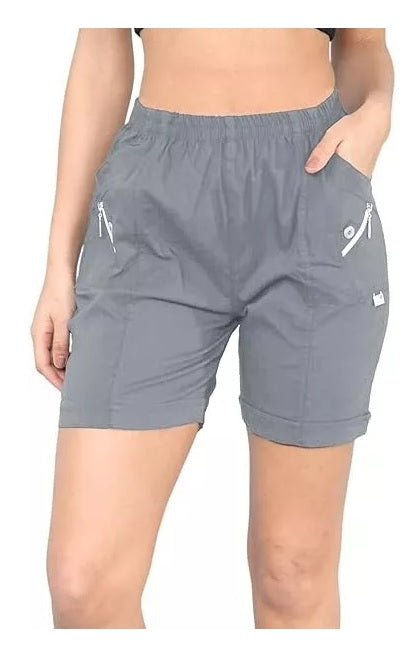 Ladies' Stretchy Capri Shorts – Comfy Summer Short Pants in Cherry Berry – Sizes 8-24 Womenswear