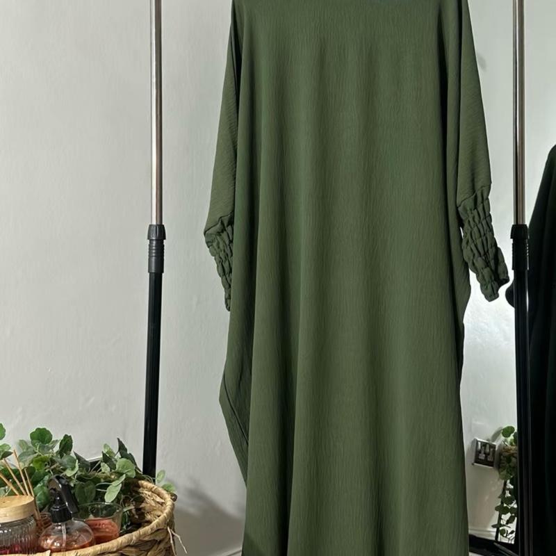 Elegant Rouched Sleeve Abaya with Pockets – Stylish & Modest Wear for Women