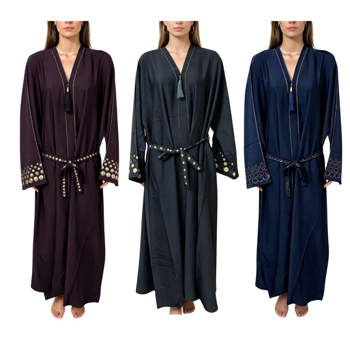 Elegant Abaya with Rich Design Belt - Stylish, Comfortable, and Perfect for Special Occasions | Best Eid Gift & Wear 54" Standard Size