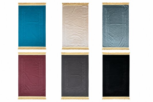Slim Velvet Prayer Mat Carry Bag Portable Travel Rug Umrah Hajj 70x110cm