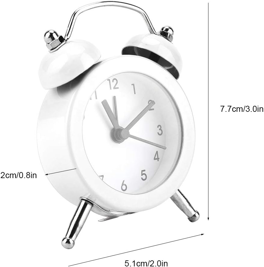 Mini Double Bell Alarm Clock – 5cm Retro Quartz Clock for Kitchen, Bedroom & Living Room – Cute & Loud, Perfect Gift Idea