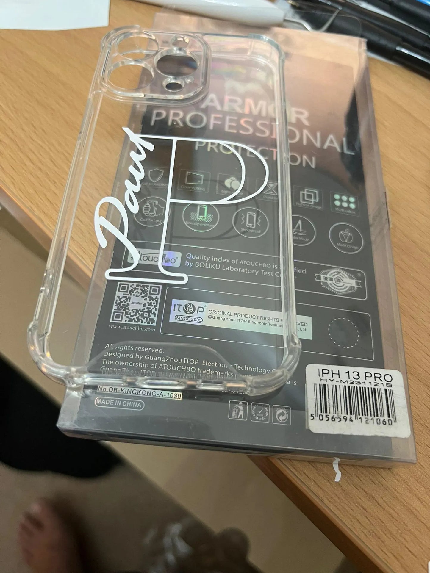 Personalised Clear iPhone Pro/Pro Max Case | Custom Name & Initial  | Transparent Protective Cover (Triple Camera Models)