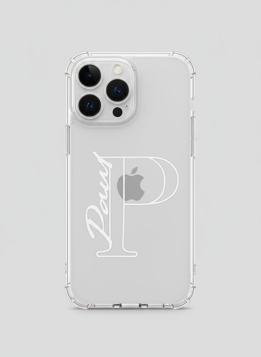 Personalised Clear iPhone Pro/Pro Max Case | Custom Name & Initial  | Transparent Protective Cover (Triple Camera Models)