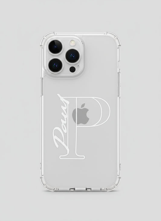 Personalised Clear iPhone Pro/Pro Max Case | Custom Name & Initial  | Transparent Protective Cover (Triple Camera Models)