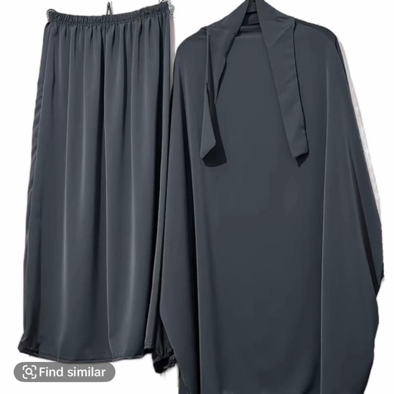 Stylish 2-Piece Jilbab Set for Women - Premium Muslim Prayer Dress, Free Size, Perfect for Everyday Wear