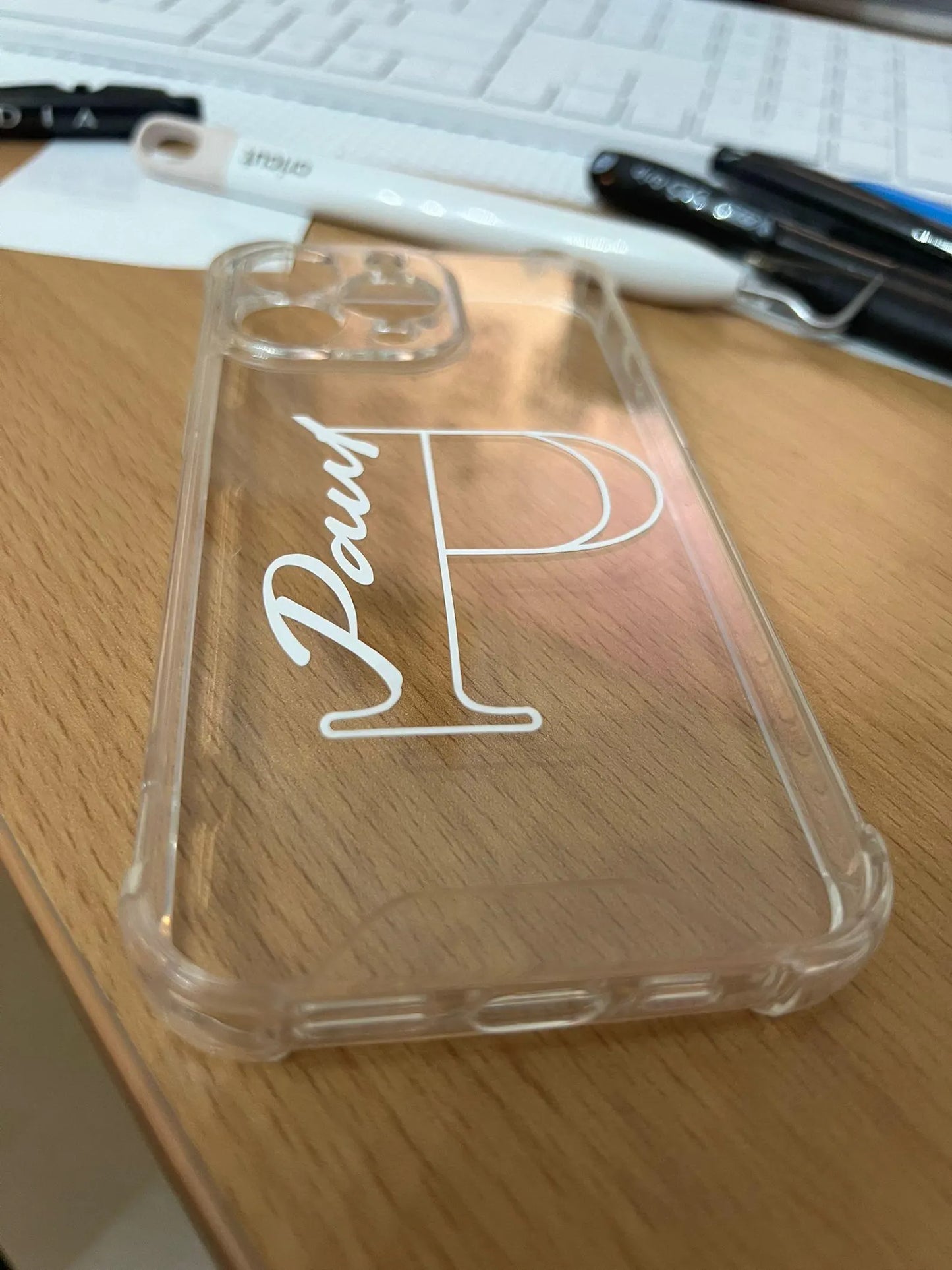 Personalised Clear iPhone Pro/Pro Max Case | Custom Name & Initial  | Transparent Protective Cover (Triple Camera Models)