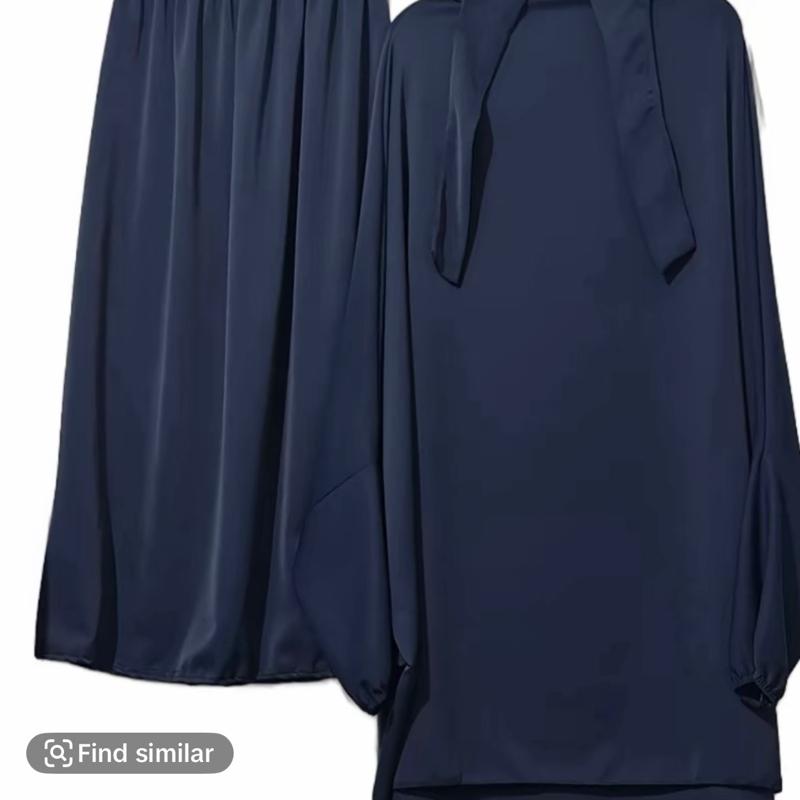 Stylish 2-Piece Jilbab Set for Women - Premium Muslim Prayer Dress, Free Size, Perfect for Everyday Wear