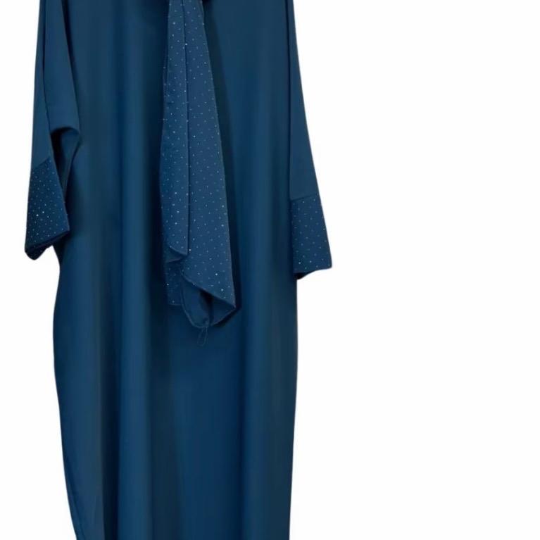 Ladies Sparkle Sleeve Abaya with Attached Hijab – Elegant & Modest Scarf