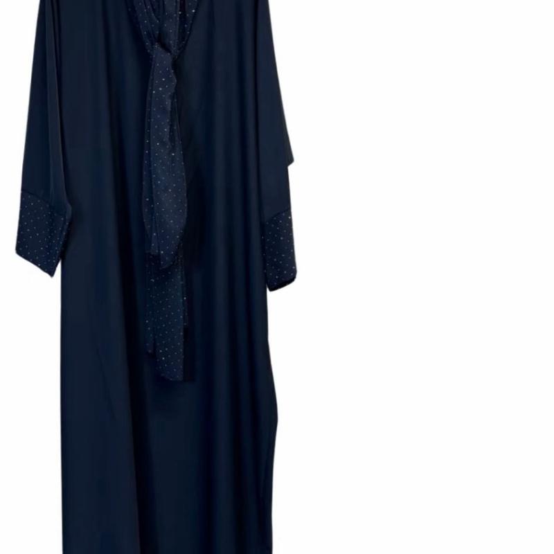 Ladies Sparkle Sleeve Abaya with Attached Hijab – Elegant & Modest Scarf