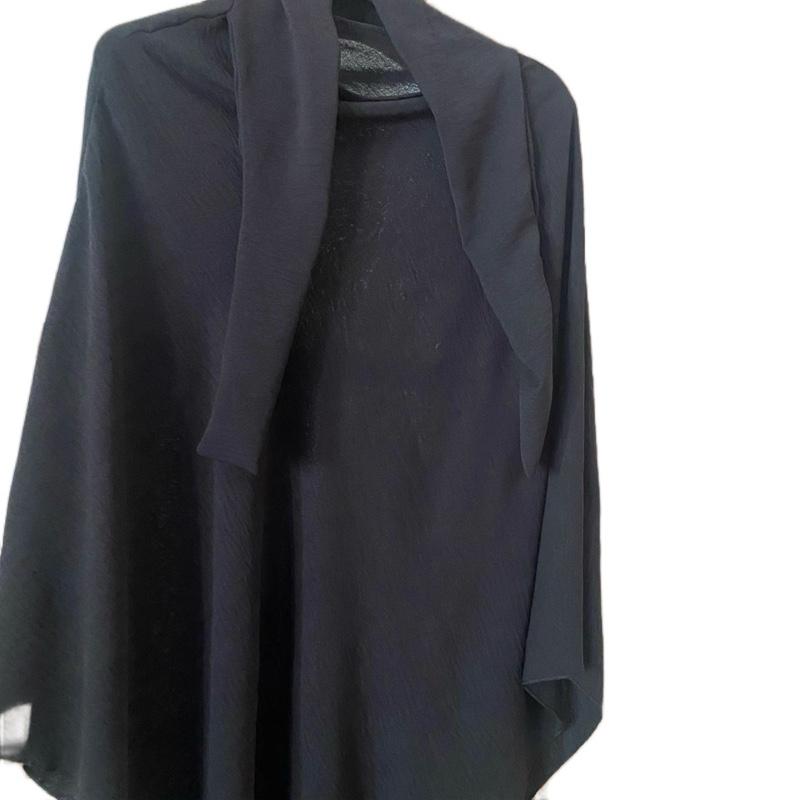 Luxurious Soft Crush Viscose Crepe Khimar Top for Women – Adjustable Tie-Back, Modest & Elegant Design