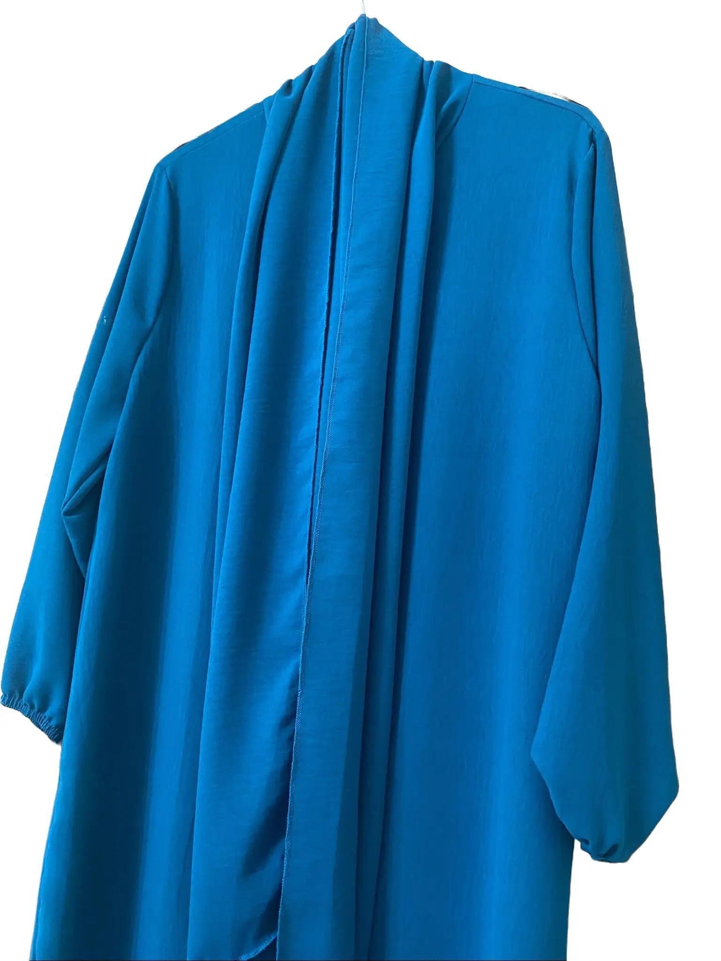 Comfortable and Stylish Elegant 100% Polyester Islamic Wear - 2-Piece Abaya Set with Elastic Sleeves and Matching Scarf, 56" Standard Size