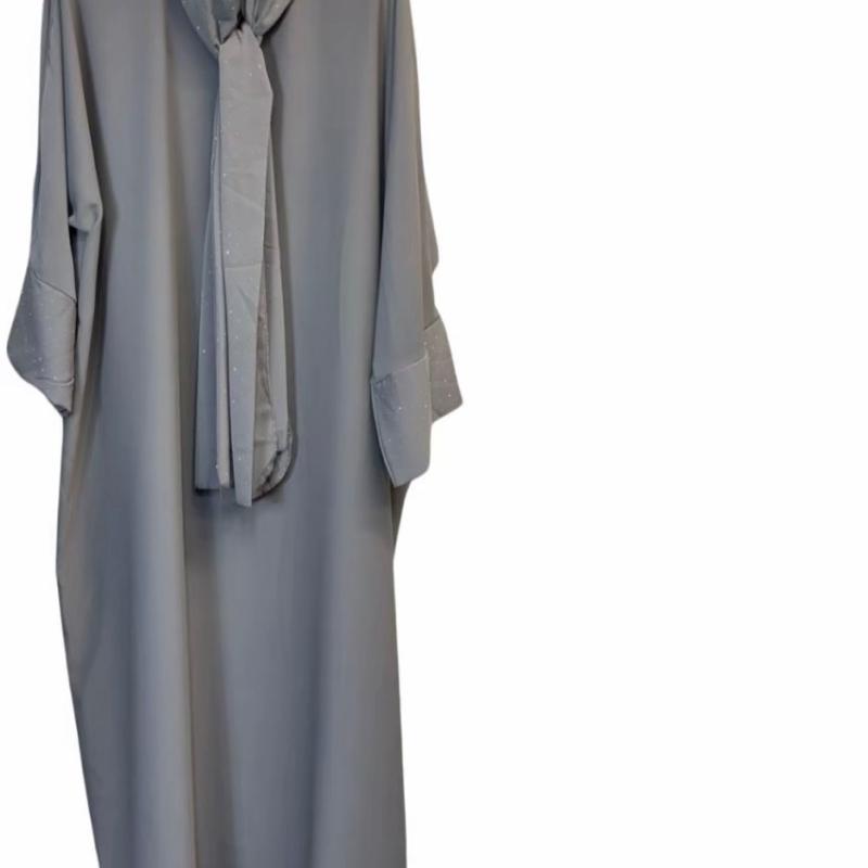 Ladies Sparkle Sleeve Abaya with Attached Hijab – Elegant & Modest Scarf