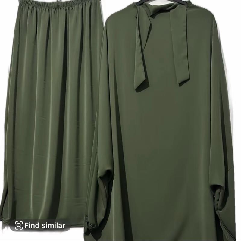 Stylish 2-Piece Jilbab Set for Women - Premium Muslim Prayer Dress, Free Size, Perfect for Everyday Wear