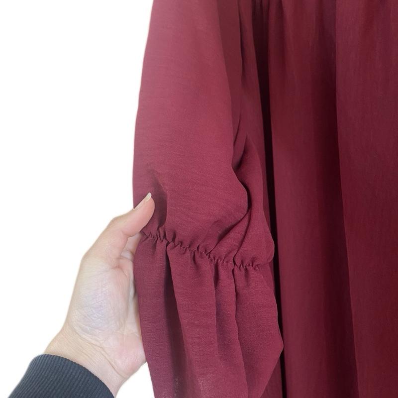 "Women's Wine Color Khimar Abaya Set – 1 or 2 Piece Islamic Traditional Dress – Long, Modest, Comfortable Outfit for Ramadan, Eid, Formal or Everyday Wear"