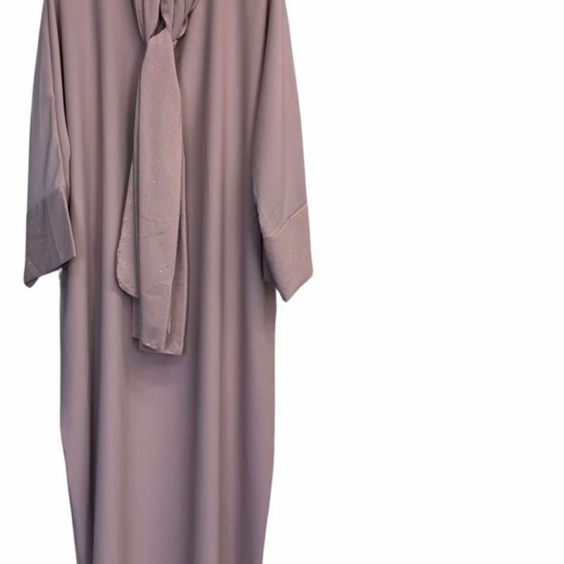 Ladies Sparkle Sleeve Abaya with Attached Hijab – Elegant & Modest Scarf