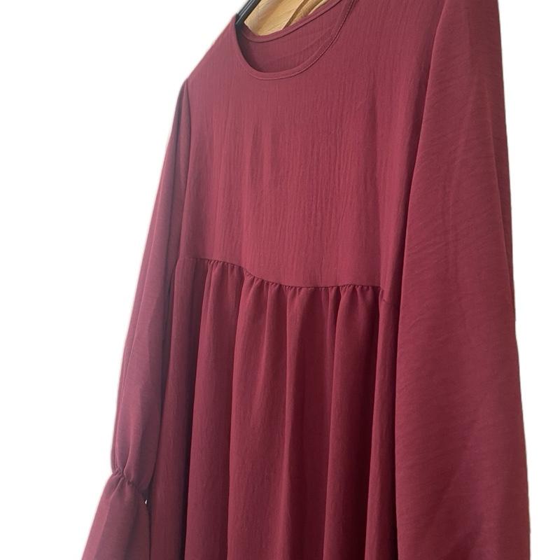 "Women's Wine Color Khimar Abaya Set – 1 or 2 Piece Islamic Traditional Dress – Long, Modest, Comfortable Outfit for Ramadan, Eid, Formal or Everyday Wear"