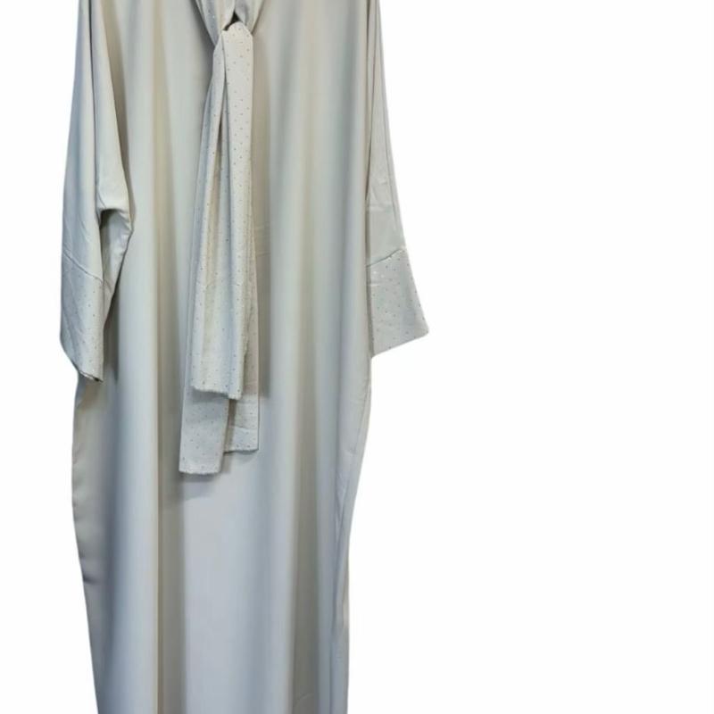 Ladies Sparkle Sleeve Abaya with Attached Hijab – Elegant & Modest Scarf