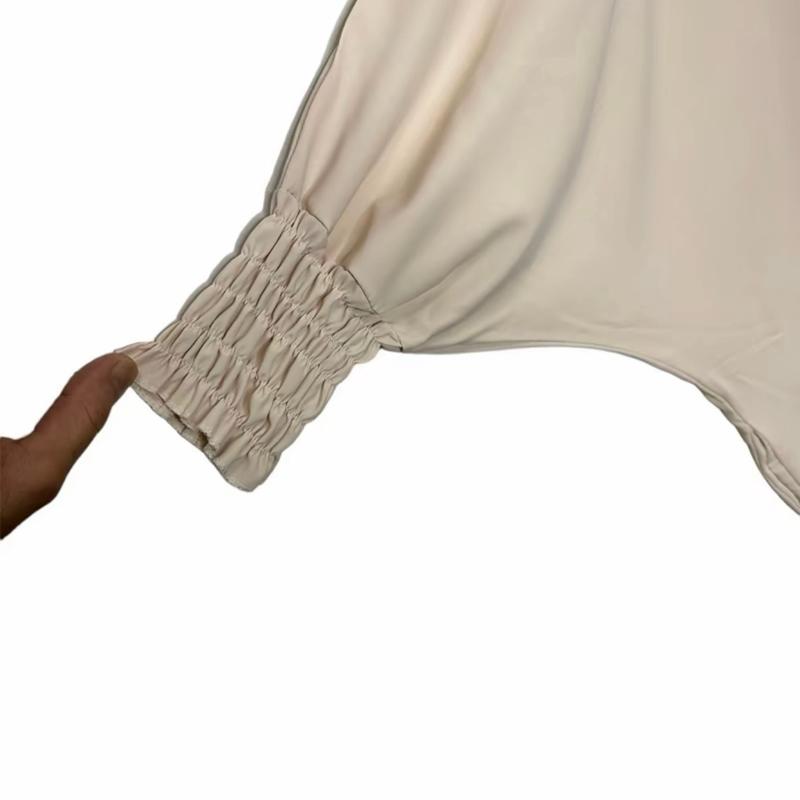 Elegant Rouched Sleeve Abaya with Pockets – Stylish & Modest Wear for Women