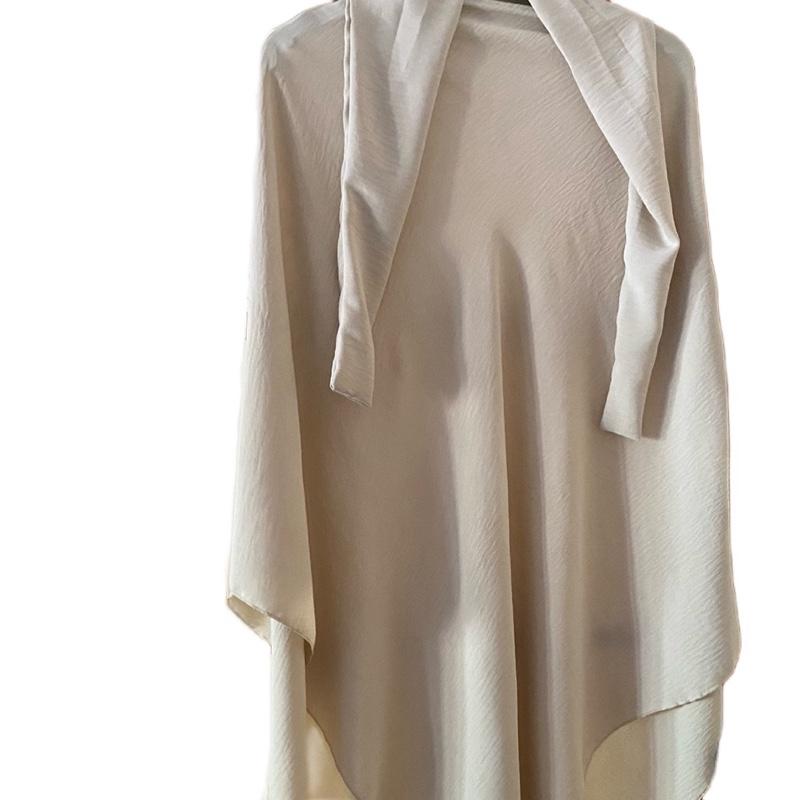 Luxurious Soft Crush Viscose Crepe Khimar Top for Women – Adjustable Tie-Back, Modest & Elegant Design