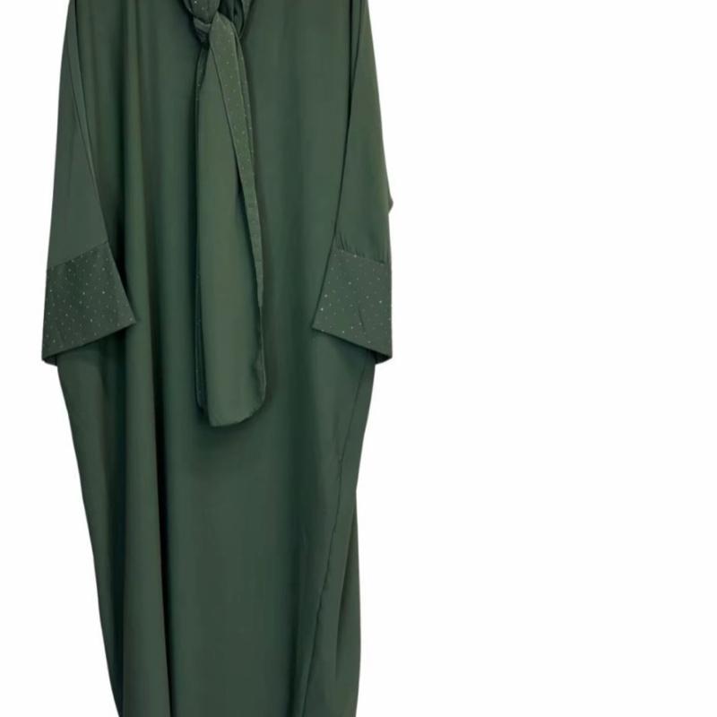 Ladies Sparkle Sleeve Abaya with Attached Hijab – Elegant & Modest Scarf