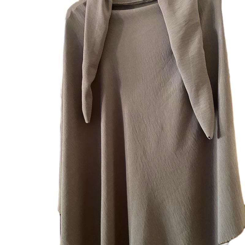 Luxurious Soft Crush Viscose Crepe Khimar Top for Women – Adjustable Tie-Back, Modest & Elegant Design