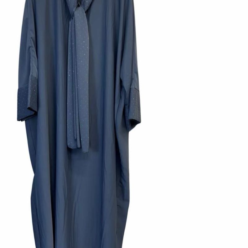 Ladies Sparkle Sleeve Abaya with Attached Hijab – Elegant & Modest Scarf