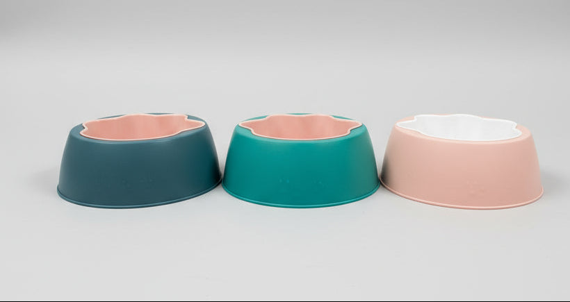 Personalised Pet Bowls Set of 3 Feeding Bowls with Name and Matching Sticker Custom Cat and Dog Bowl, Non-Slip, Food & Water Dish