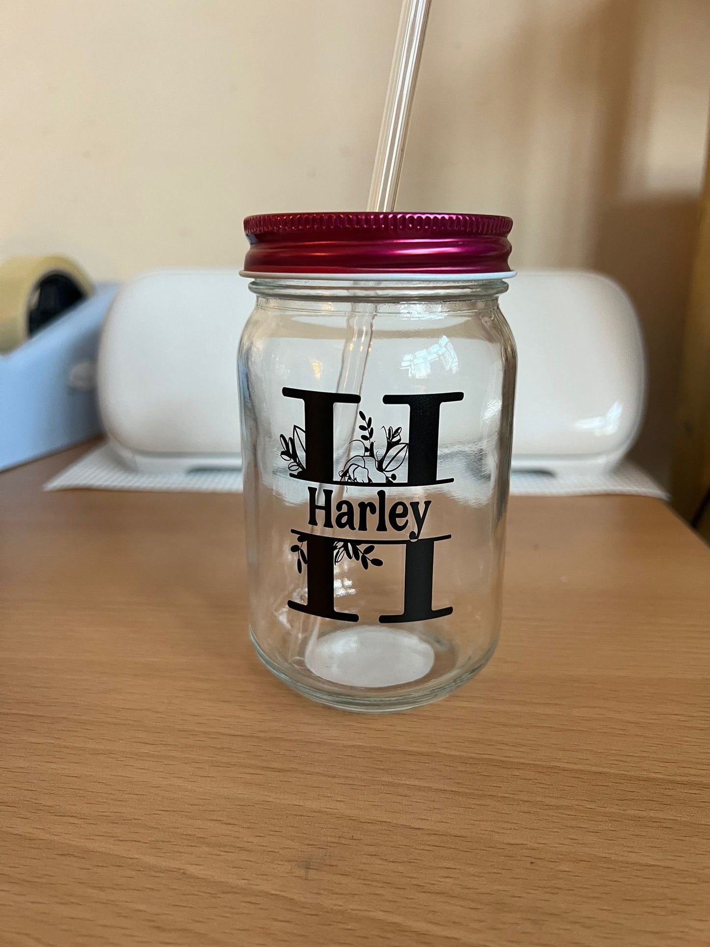 Personalised Glass Water Bottles with Straw Custom Name Elegant Design Durable, Eco-Friendly Reusable Drink Bottle for Everyday Use & Gifts