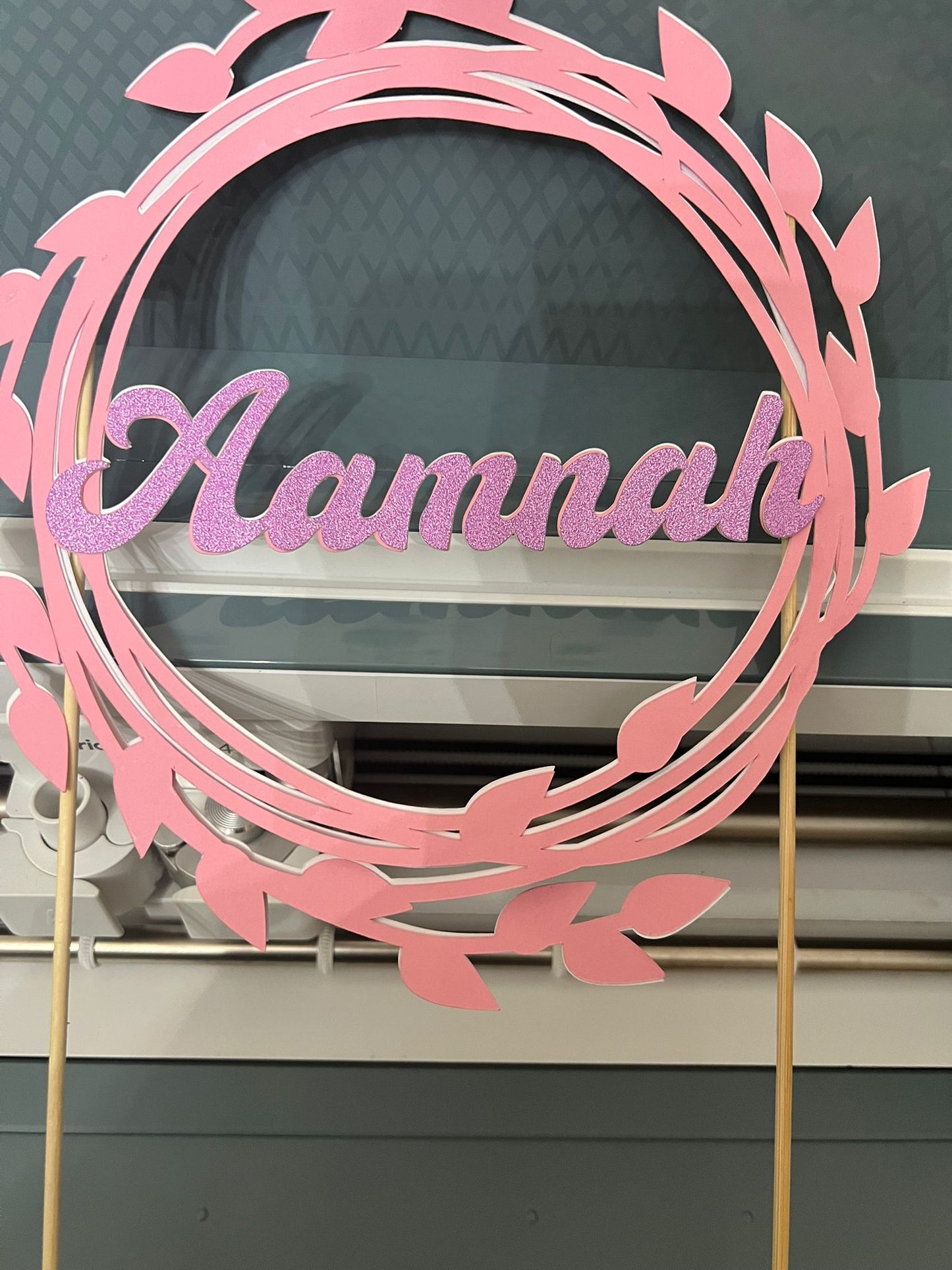 Custom Elegant Glitter Cardstock Cake Topper | Personalized with Name, Age, or Message | Unique Party Decoration