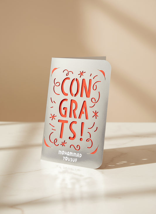 Custom Name & Details Congrats Card: A Personalized Greeting Card and Cherished Keepsake.