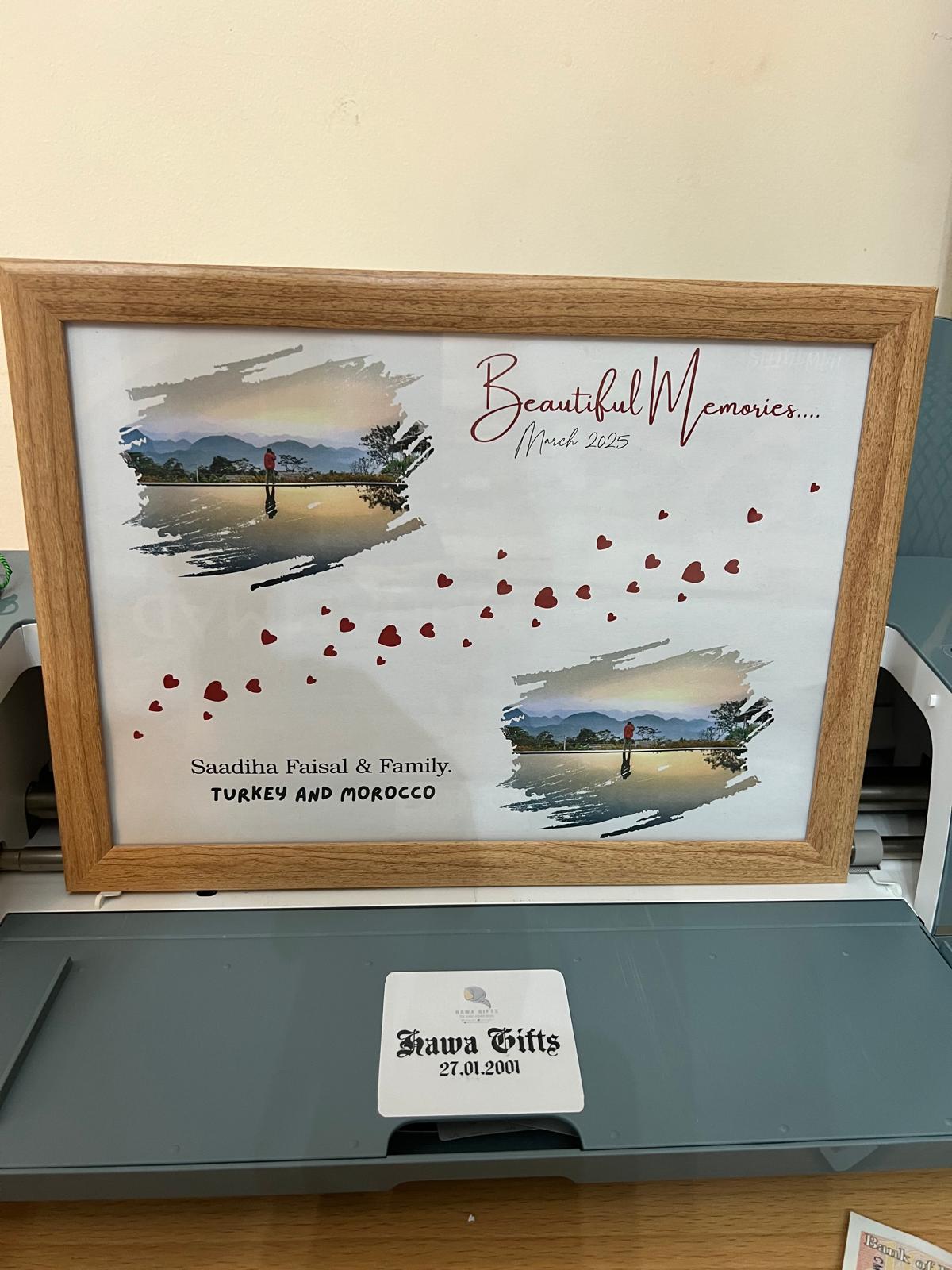 Personalized Special Memories Frame | A4 Custom Print or Quote | Elegant White or Brown Wood with Glass