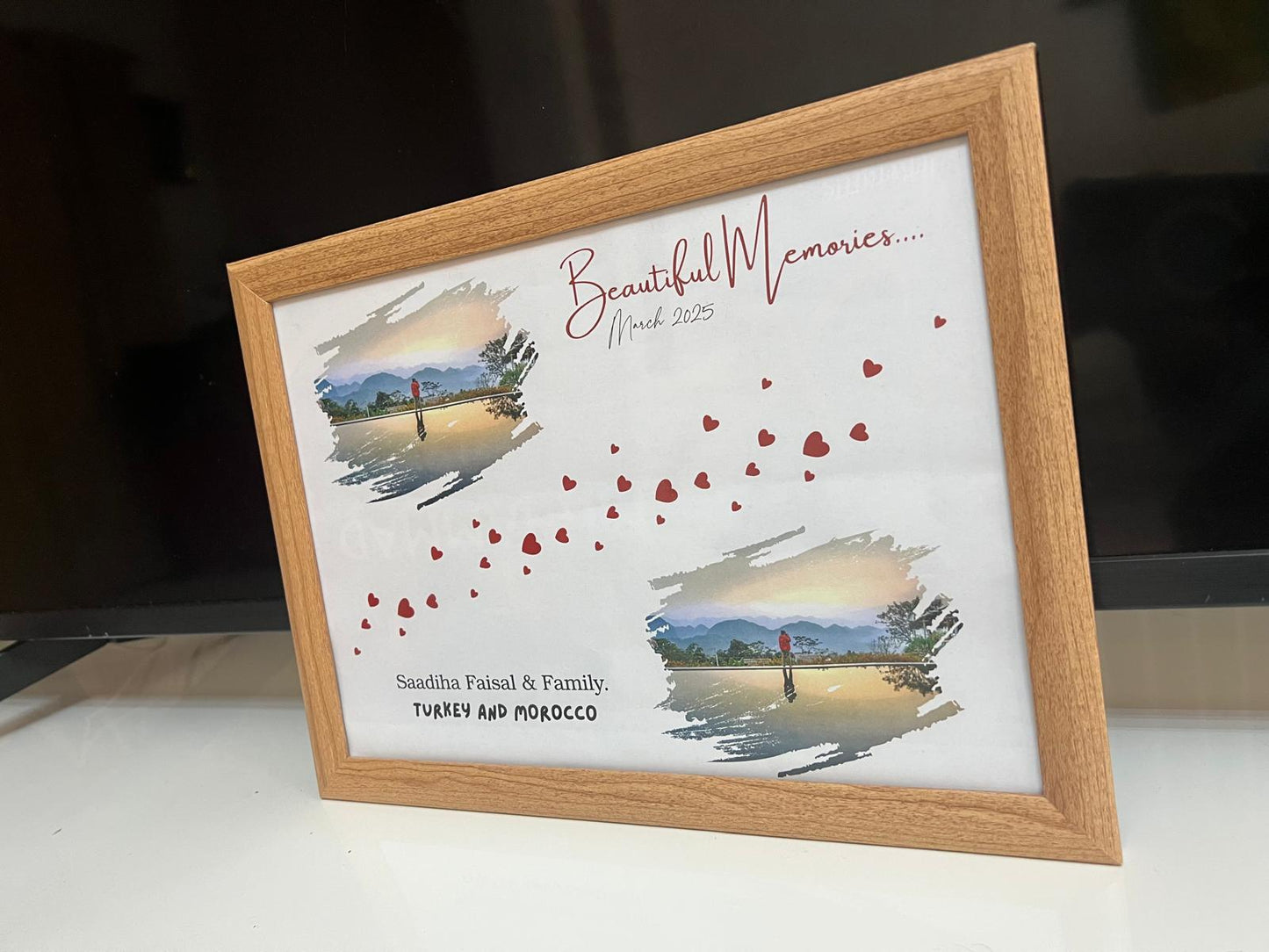 Personalized Special Memories Frame | A4 Custom Print or Quote | Elegant White or Brown Wood with Glass