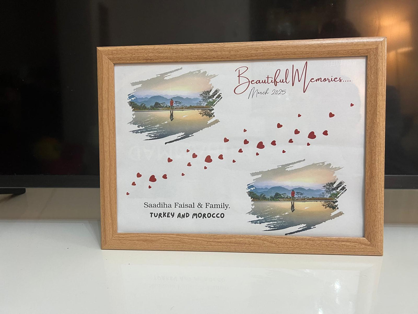 Personalized Special Memories Frame | A4 Custom Print or Quote | Elegant White or Brown Wood with Glass