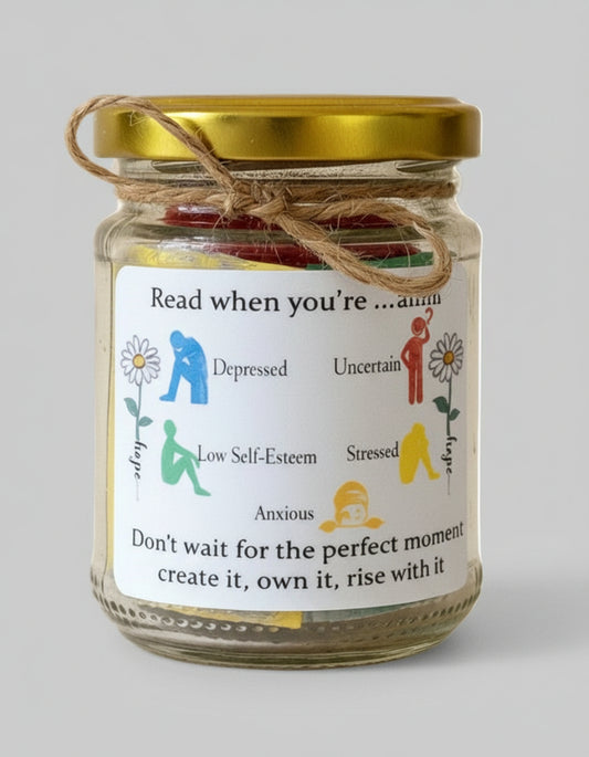 “Personalized Affirmation Jar – 30 Inspirational Self-Care Quotes & Daily Positive Notes for Mindfulness and Gifting”