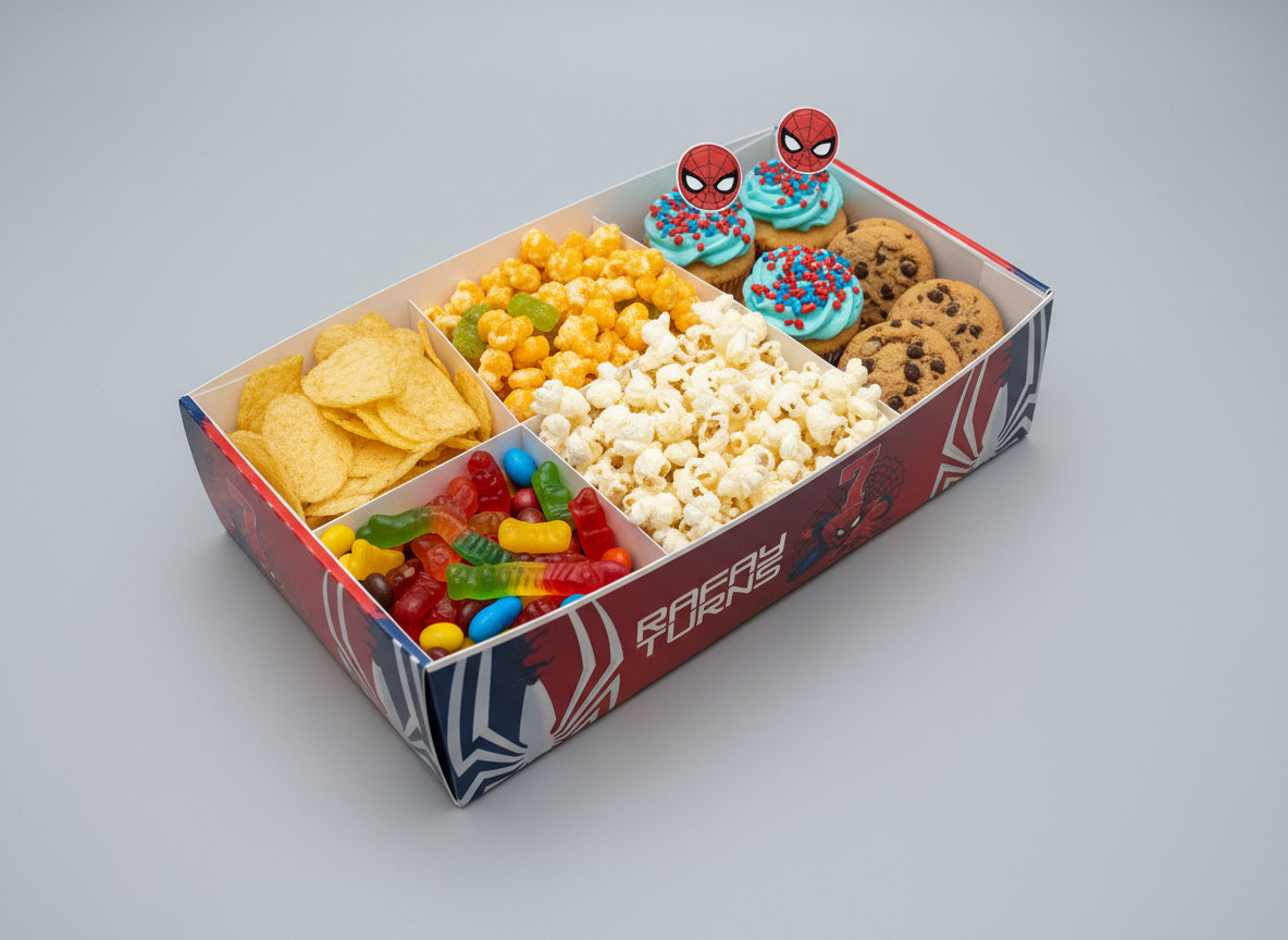 Spider-Man Theme Personalized Birthday Serving Trays – Custom Name Design Paper Food & Snack Trays | Perfect for Birthday Parties, Celebrations & Special Events (Pack of 20)