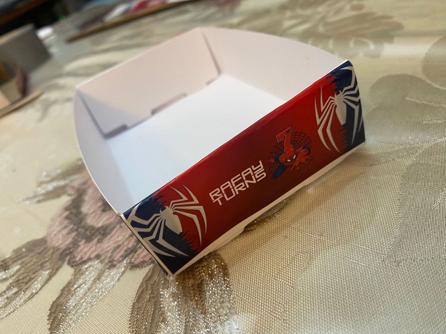 Spider-Man Theme Personalized Birthday Serving Trays – Custom Name Design Paper Food & Snack Trays | Perfect for Birthday Parties, Celebrations & Special Events (Pack of 20)