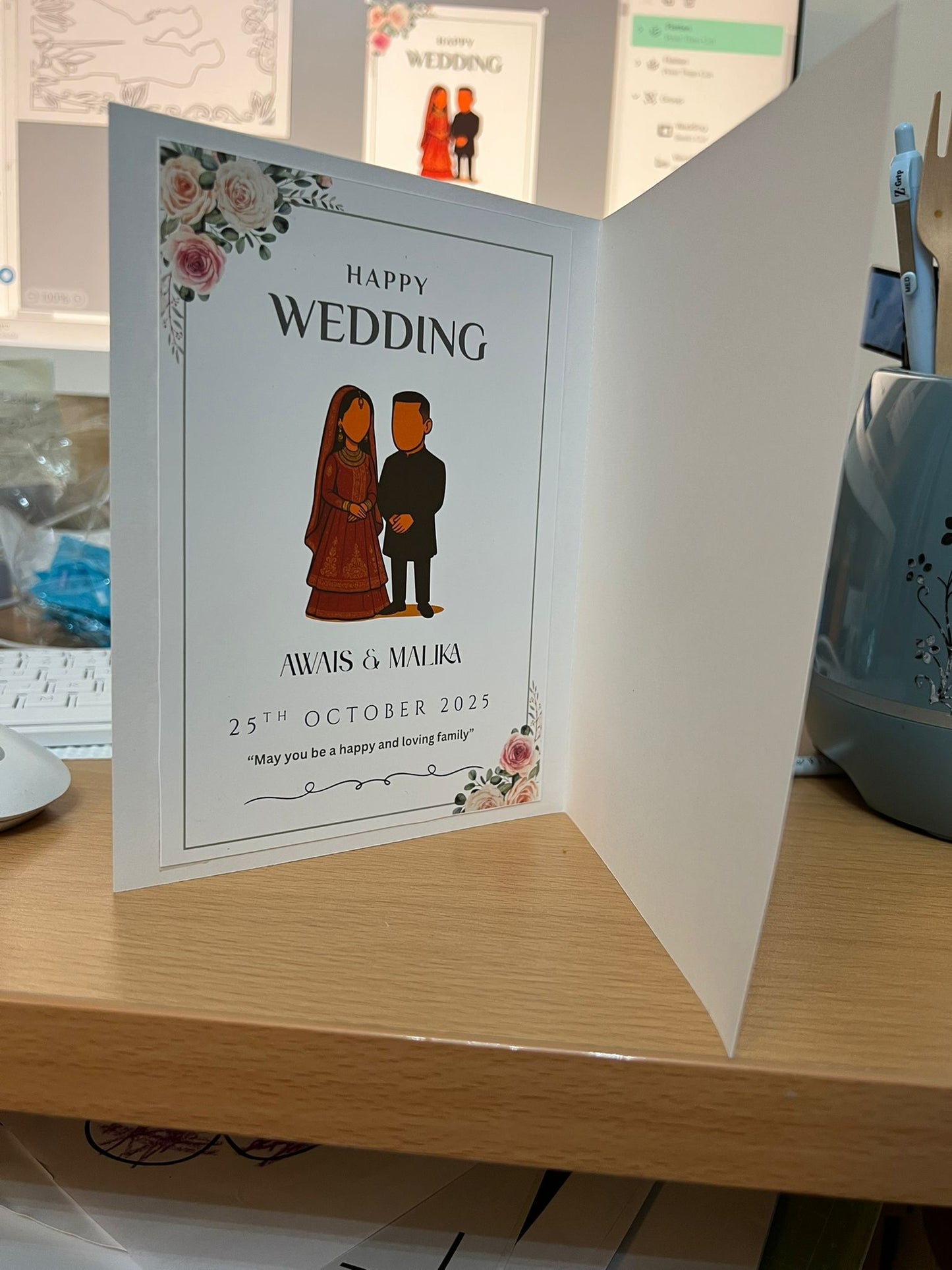 Custom Greeting Card with Name & Message | Personalized for Wedding & Anniversary