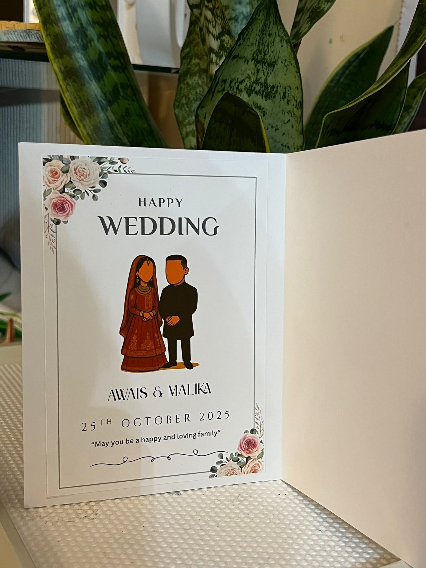 Personalized  Greeting Card | Custom Name & Message for Wedding, Engagement and Anniversary